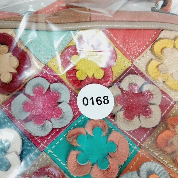Boutique Patchwor Colorful Leather Floral Boho Spring Hand & Crossbody Bag 0168 - Picture 11 of 11
